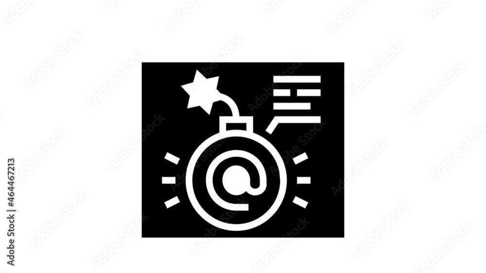 Poster fraud internet problem animated glyph icon. fraud internet problem sign. isolated on white backgroun
