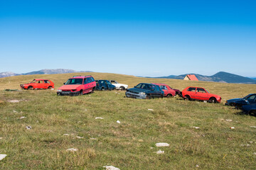  Auto waste with lots of cars waiting for transportation