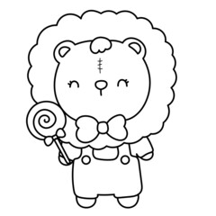 Christmas lion with candy outline