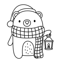 Christmas teddy bear outline
