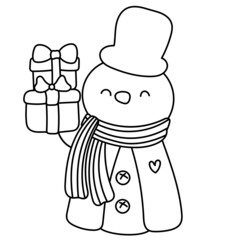 Christmas snowman outline