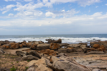Fototapeta na wymiar rocky coast of the sea in South Africa