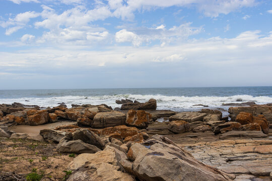 rocky coast of the sea in South Africa