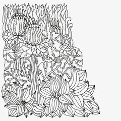 Fototapeta premium Floral doodle.