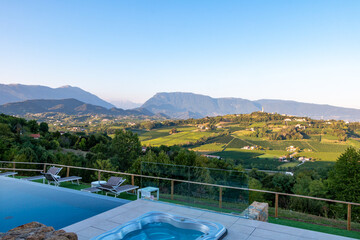 view of Prosecco hills from the pool