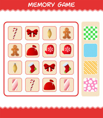 Memory games with cartoon christmas. Learning cards game. Educational game for pre shool years kids and toddlers