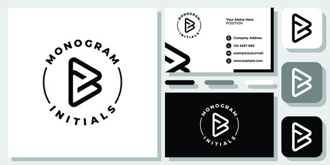 Initial Letter B G Monogram Play Icon Circle logo design inspiration with Layout Template Business Card © sore.studios