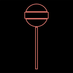 Neon lollipop red color vector illustration flat style image