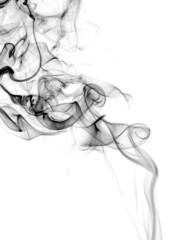 Black smoke abstract on white background. fire design