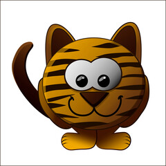 Tiger isolated on white background. Symbol of the new year 2022 A vector badge or logo that can be used to create and print a brand logo.