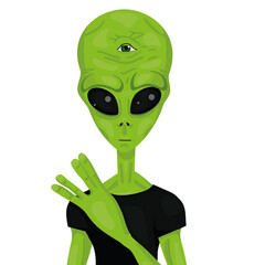 alien with a third eye. cute character