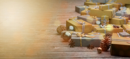 Christmas background with christmas decoration - 3d rendering