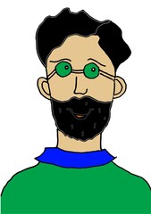 character of a person vector, cartoon, illustration, glasses, person, icon, character, people, mask, business, design, face, symbol, 3d, superhero, boy, drawing, pirate, hair, businessman