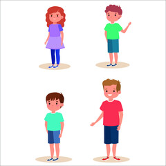 group little children avatar character