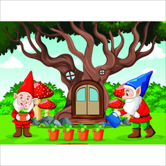 tree house cartoon style garden background