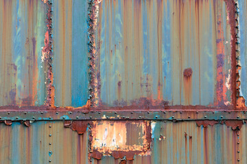 surface texture of rust and peelling paint on metal