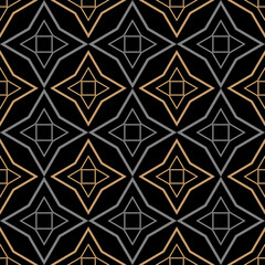 Background pattern geometric ornament on black background. Seamless background for wallpaper, textures. Vector illustration.