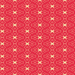 Abstract background pattern with decorative ornament on red background. Seamless background for wallpaper, textures. Vector illustration.