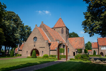 Fototapeta na wymiar The new Roman Catholic Mattheus church in the village called Eibergen, in the province of Gelderland, region 'Achterhoek', the Netherlands
