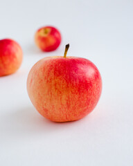 red apples on white background