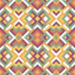 Abstract seamless geometric pattern in vector. Simple colorful texture. Background in violet, green and yellow colors