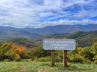 A beautiful view from the Black Mountains Overlook on the Blue Ridge Parkway in North Carolina.