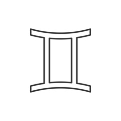 Gemini zodiac sign icon isolated on background. Astrology symbol modern, simple, vector, icon for website design, mobile app, ui. Vector Illustration