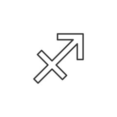Obraz premium Sagittarius zodiac sign icon isolated on background. Astrology symbol modern, simple, vector, icon for website design, mobile app, ui. Vector Illustration