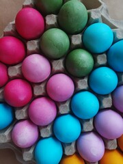 Fototapeta na wymiar Easter eggs. Feast of the Resurrection of Christ. Multicolored egg.