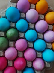 Easter eggs. Feast of the Resurrection of Christ. Multicolored egg.s. Spring