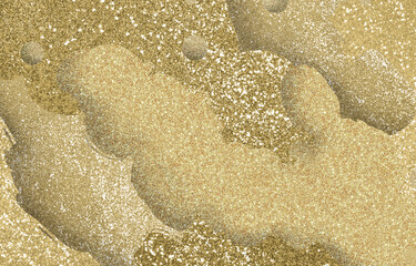 背景素材　キラキラしたゴールドの絵具で塗ったフレーム