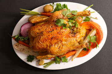 roasted chicken with vegetable