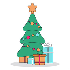 Christmas tree vector illustration