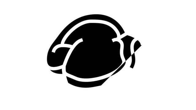 gizzard chicken animated glyph icon. gizzard chicken sign. isolated on white background