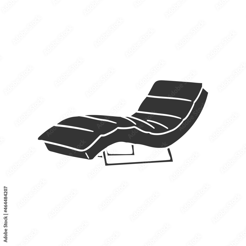 Poster Psychology Couch Icon Silhouette Illustration. Furniture Therapy Vector Graphic Pictogram Symbol Clip Art. Doodle Sketch Black Sign.