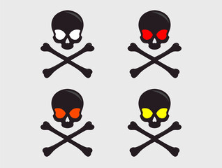 skull and crossbones, skull and bones, illustration of a skull, skull icon, crossbone