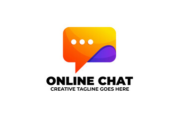 Online Bubble Chat Technology Logo