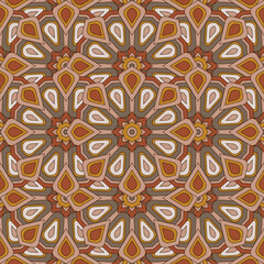 Vector seamless background. Endless colorful texture. Use for wallpaper, textile, book cover, clothes. In brown and white colors