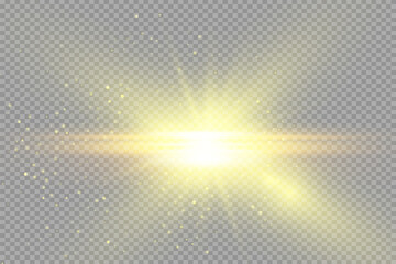 Glow isolated white transparent light effect, lens flare, explosion, shine, line, sun flare, spark and stars. Abstract design of special effect element. Shining ray with lightning