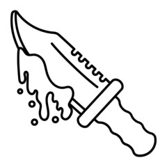 bloody knife Concept, Sharp blade Vector Line Icon Design, Halloween costume Symbol, Holiday Celebrations Sign, Saints Eve festivals Stock illustration