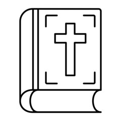 Obraz premium Bible Book Concept Vector Line Icon Design, Halloween costume Symbol, Holiday Celebrations Sign, Saints Eve festivals Stock illustration
