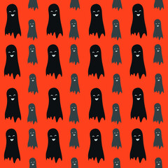 Halloween pattern depicting a happy ghost