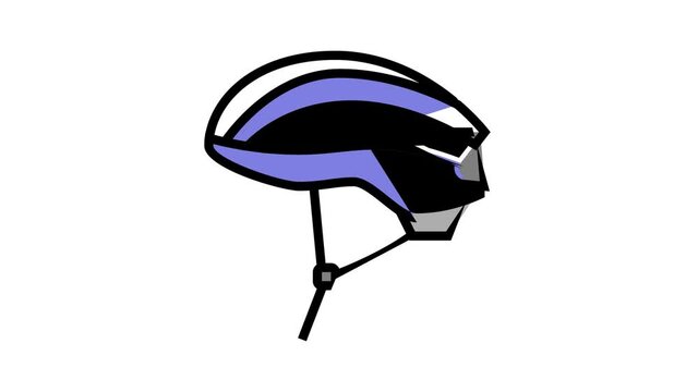 helmet protect for cyclist animated color icon. helmet protect for cyclist sign. isolated on white background