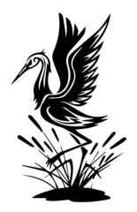 Ship yacht bird heron tattoo vectorel designs 