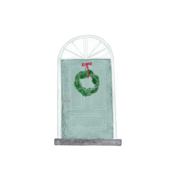 Christmas time door with decoration