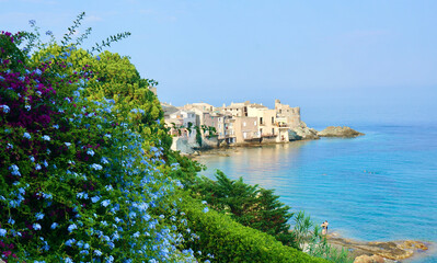 Fototapeta na wymiar View on a town in Corsica