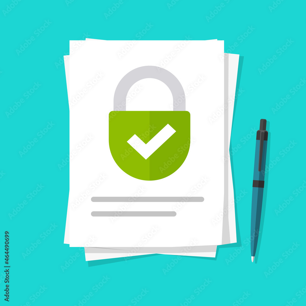 Poster confidential private locked access to information files vector or secure permission documents vector