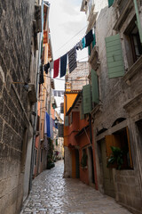 colorful street of rovinj croatia