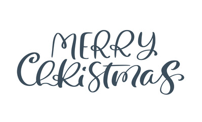 Merry Christmas vector hand drawn lettering brush calligraphy text isolated on white background. Text for cards invitations, templates. Stock illustration