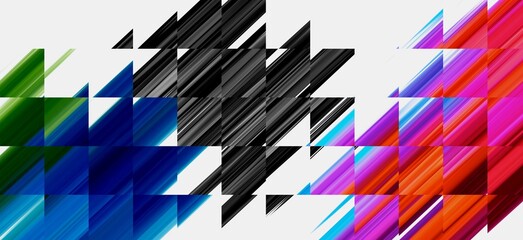 Colorful square abstract background with lines 